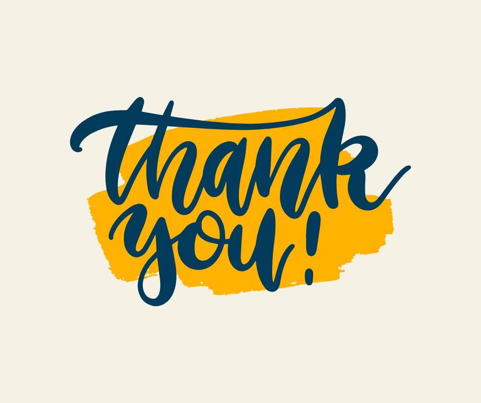 An illustration of the words "thank you".