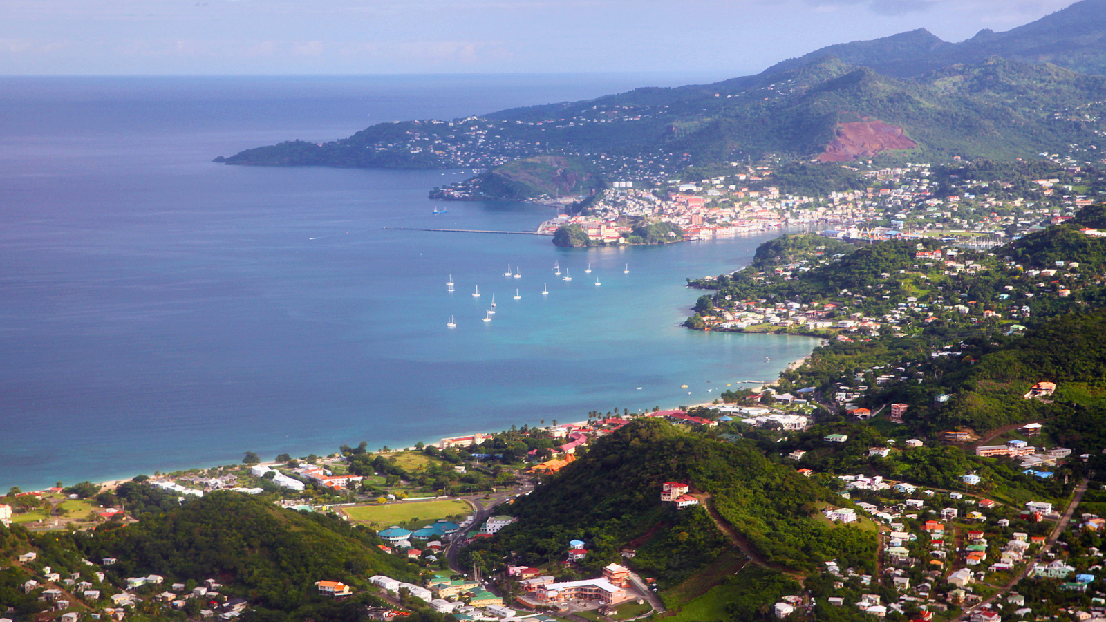 An aerial photo of the capital St. George's